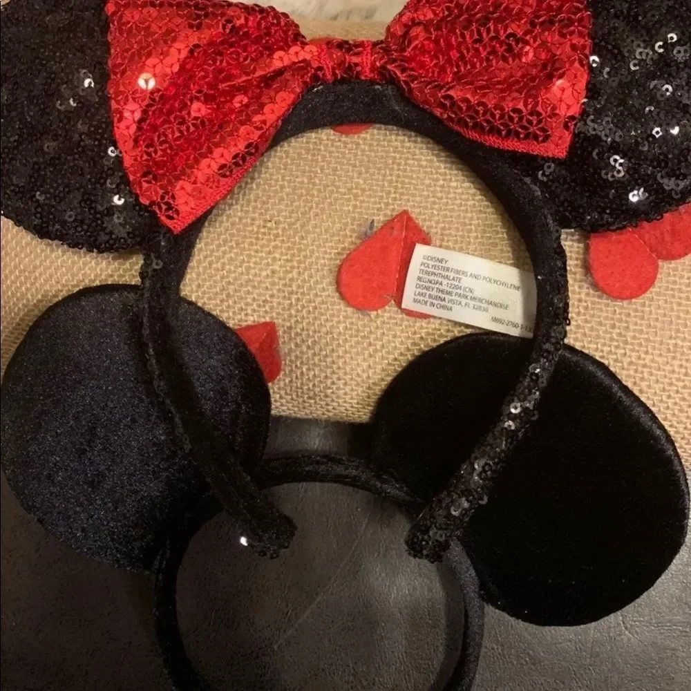 Disneyland Paris Minnie Mouse Sequined Ear Headband